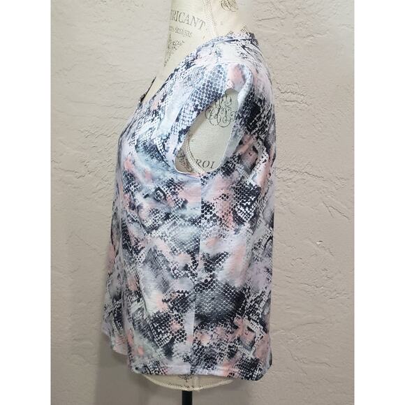 Jessica Simpson Active Multi Color Snake Design Sleeveless Scoop Neck Shirt Top - Picture 2 of 7